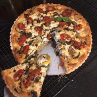 Roasted veggie tart